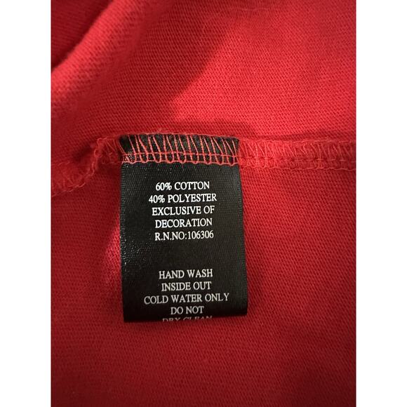 Berek Vintage Christmas Long Sleeve Shirt Zebra Scarf Red Size Large - Picture 10 of 11